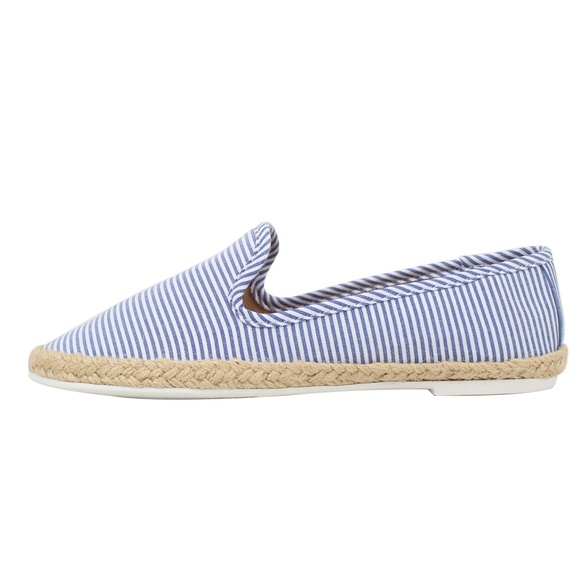 Blue Stripe Espadrille Loafer Slip On Shoes - Picture 3 of 6